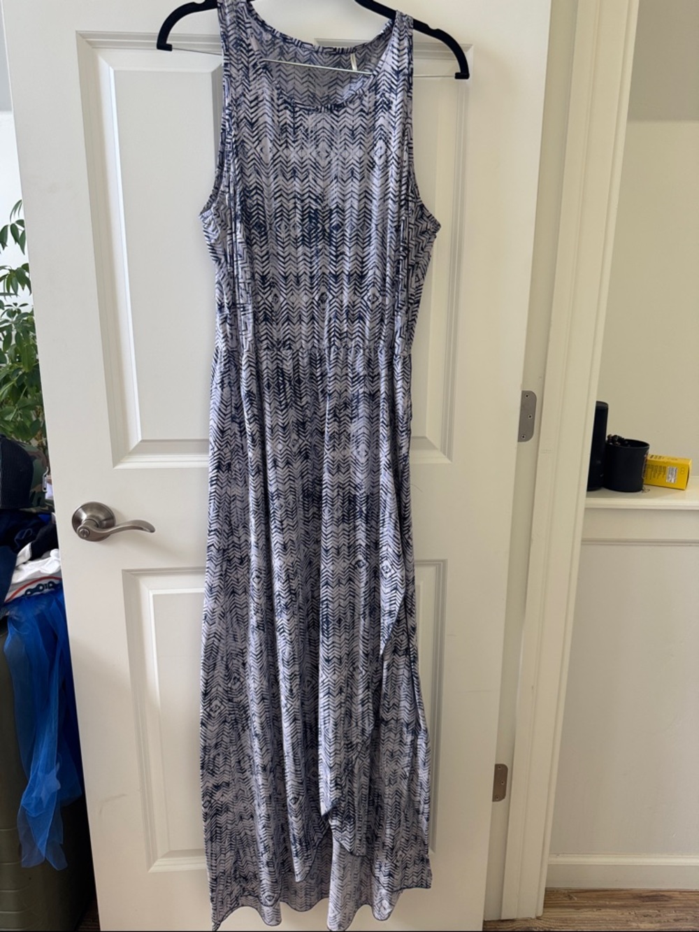 Toad&Co Navy Patterned Sleeveless Patterned Maxi Dress